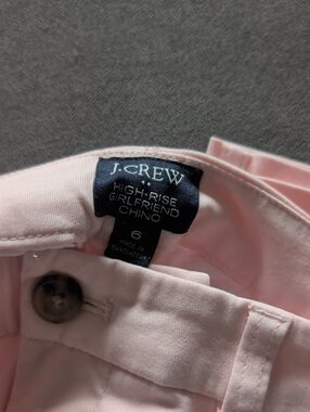 J. Crew Light Pink High-Rise Girlfriend Chino Pants